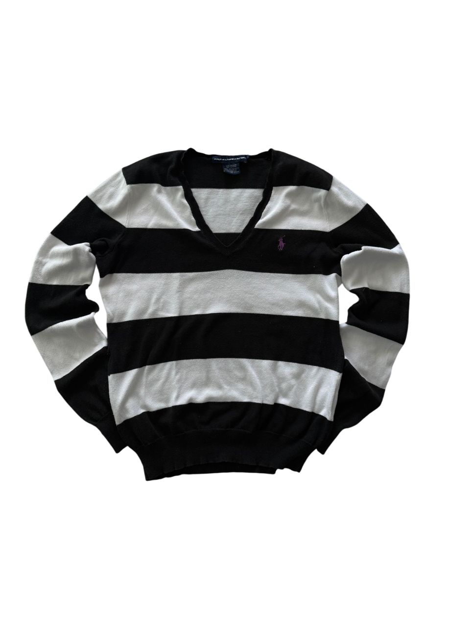 Ralph Lauren longsleeve shirt black white (L)