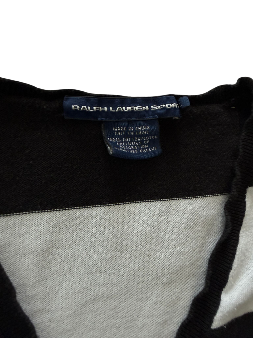Ralph Lauren longsleeve shirt black white (L)