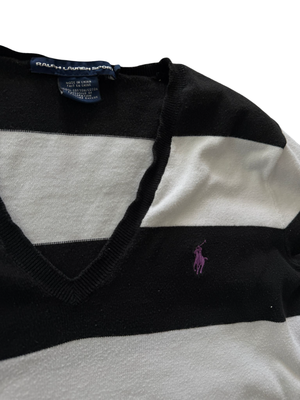 Ralph Lauren longsleeve shirt black white (L)