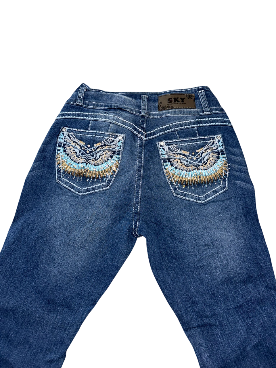 Flared Jeans backprint 017