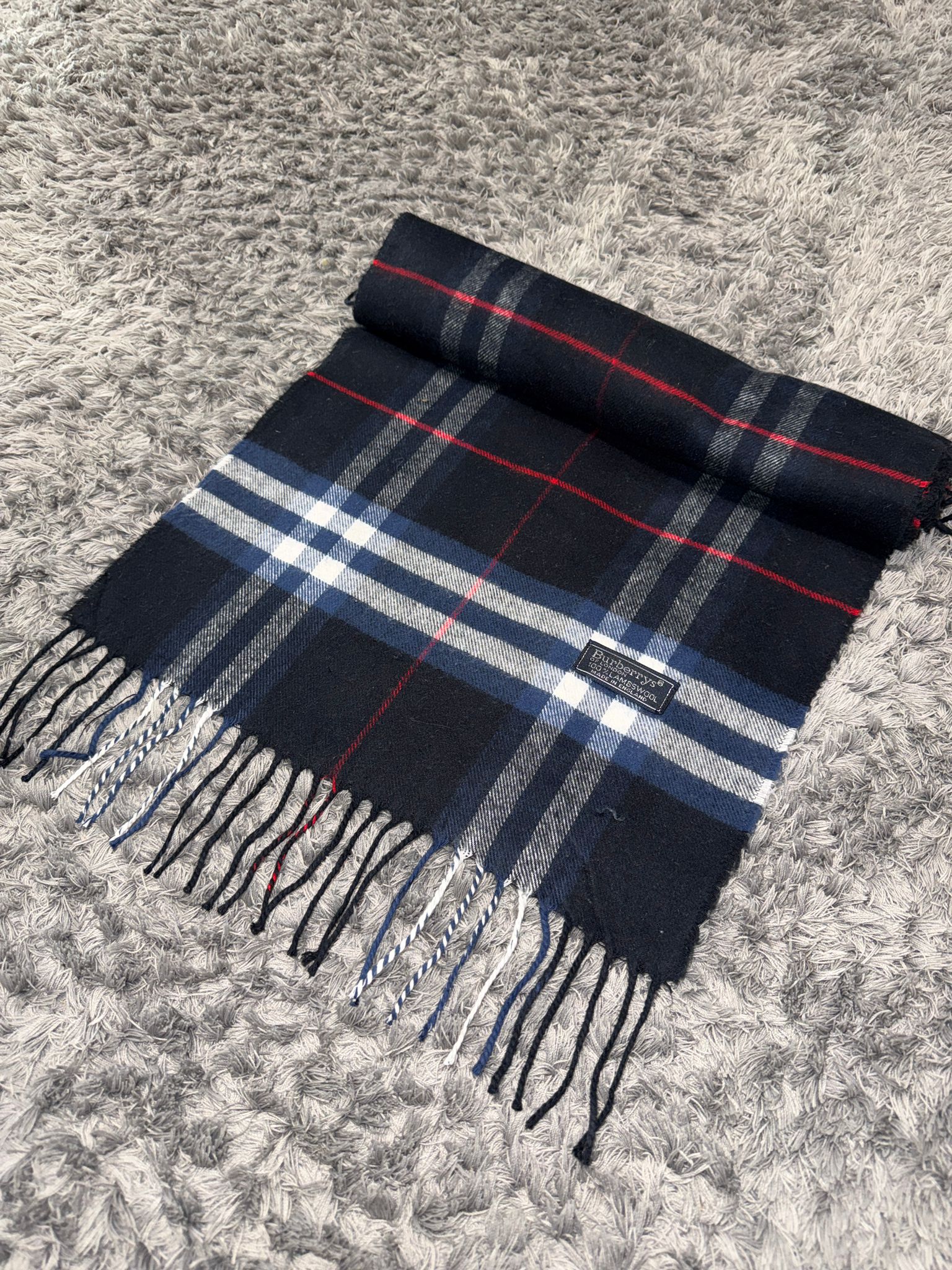 Burberry Schal blau/schwarz