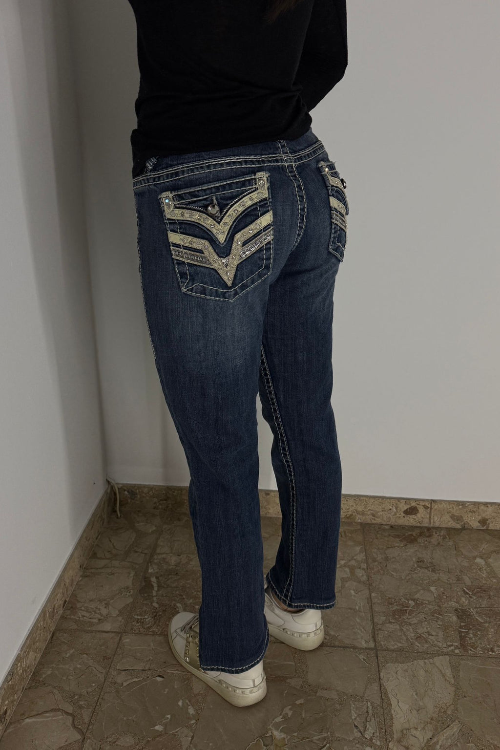 Flared Jeans backprint 014