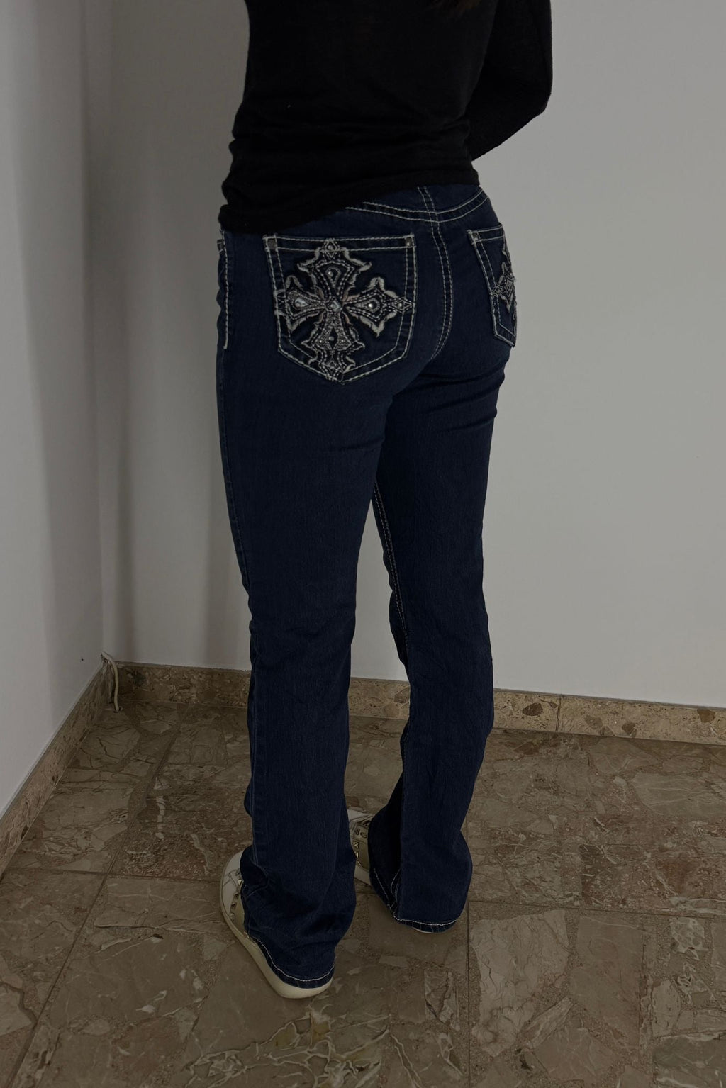 Flared Jeans backprint 018