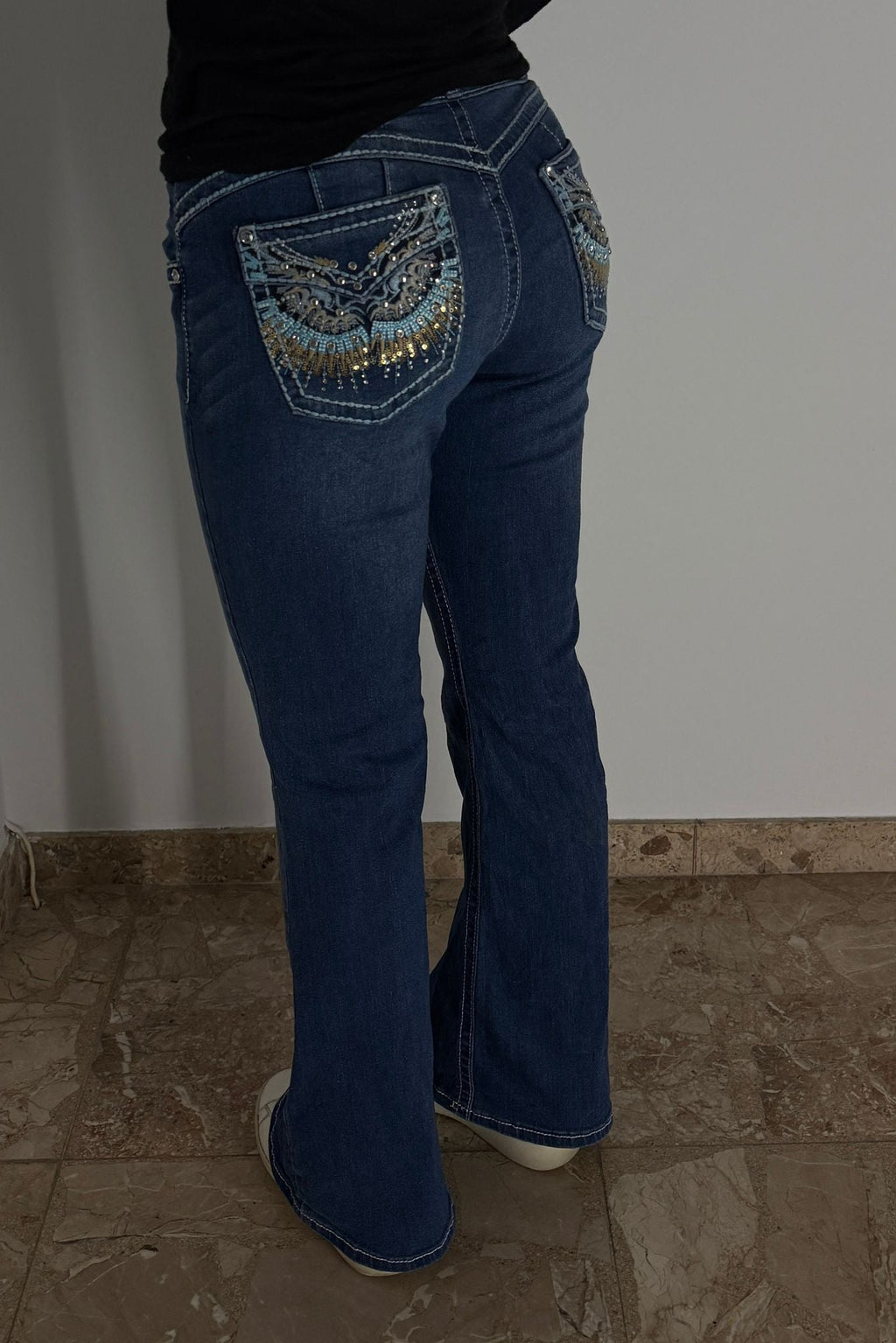 Flared Jeans backprint 017