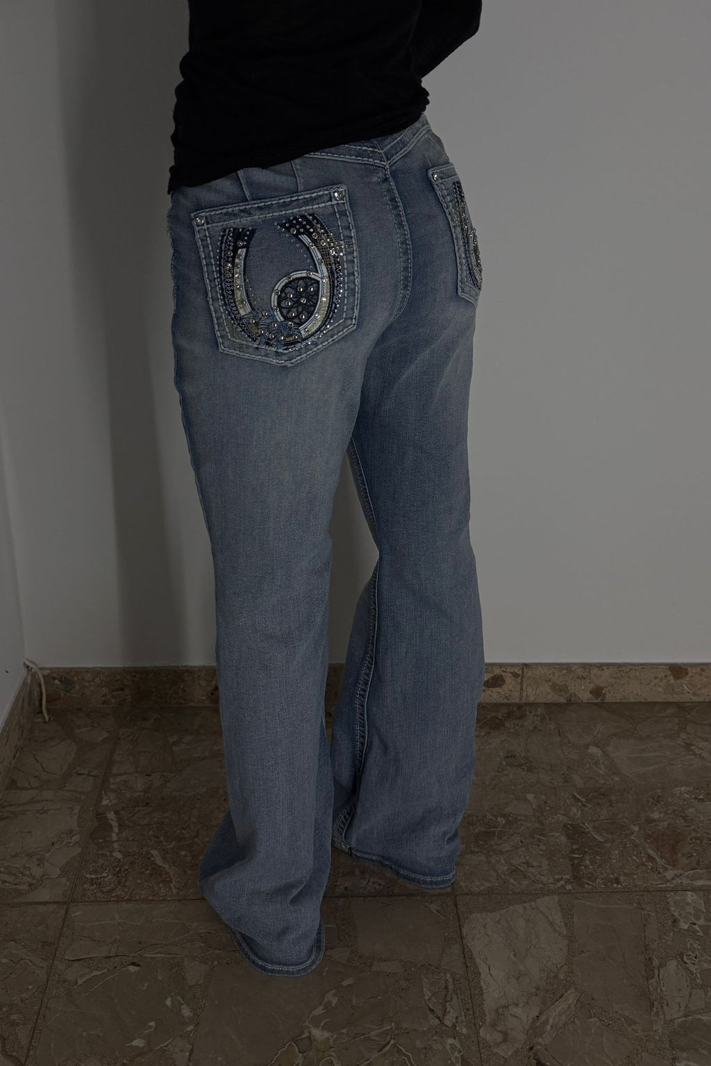 Flared Jeans backprint 020